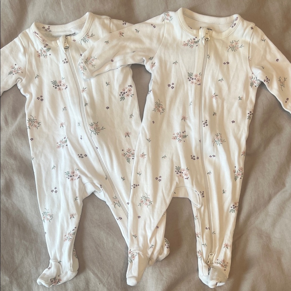Twin GirlFloral Print Kids One Piece